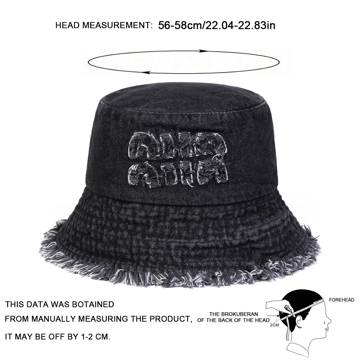Unisex NIIN Buchstaben-Loch-Design Cowboy Bucket Hats Fischerhüte Outdoor Freizeitkappe Sonnenschutzhut – Detail 6