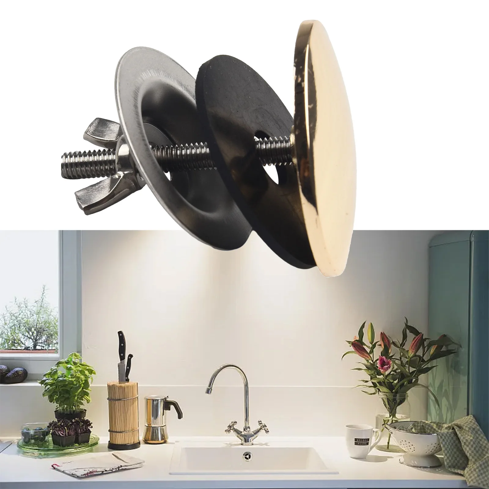 

Faucet Hole Cover Kitchen Sink Plug Bathroom Bathtub 5*7*1.2cm Eliminate Clogging High Strength Rust Resistance