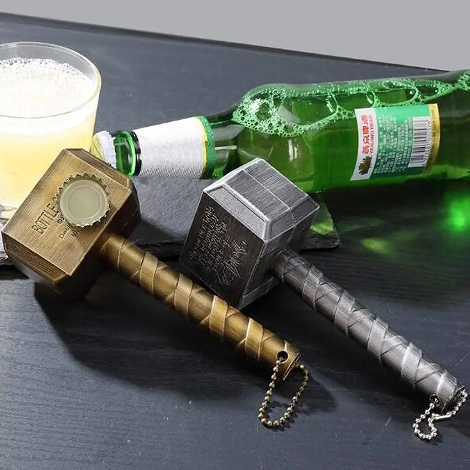 2-Pack Magnetic Hammer Shaped Beer Opener And Hammer Keychain Bottle Opener Beer Gifts Bottle Opener For Men Husband Dad Grandpa Boyfriend