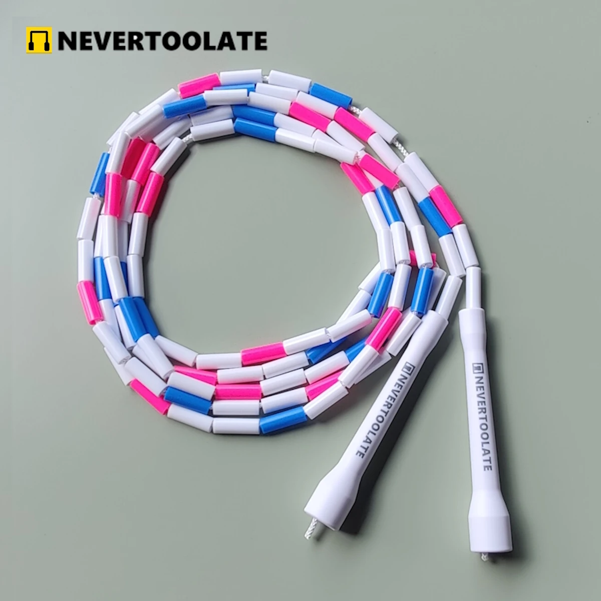 Jump Rope NEVERTOOLATE HARD BEADS Freestyle Elevate Coach Chris Skill Beaded Jump Rope Skipping Rope RA Handle Freestyle Skill Tricks