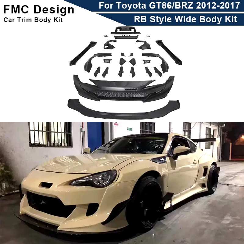 Fiberglass Wide Body Kit For Toyota Gt86/brz Upgrade Rb3 Style Bumpers