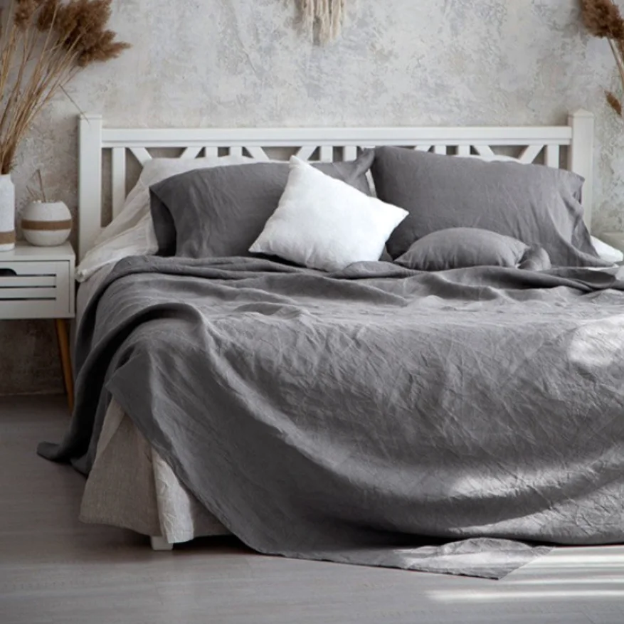 Washed French Bed linens Pure linen Bedsheets 1Piece for Single and double bed