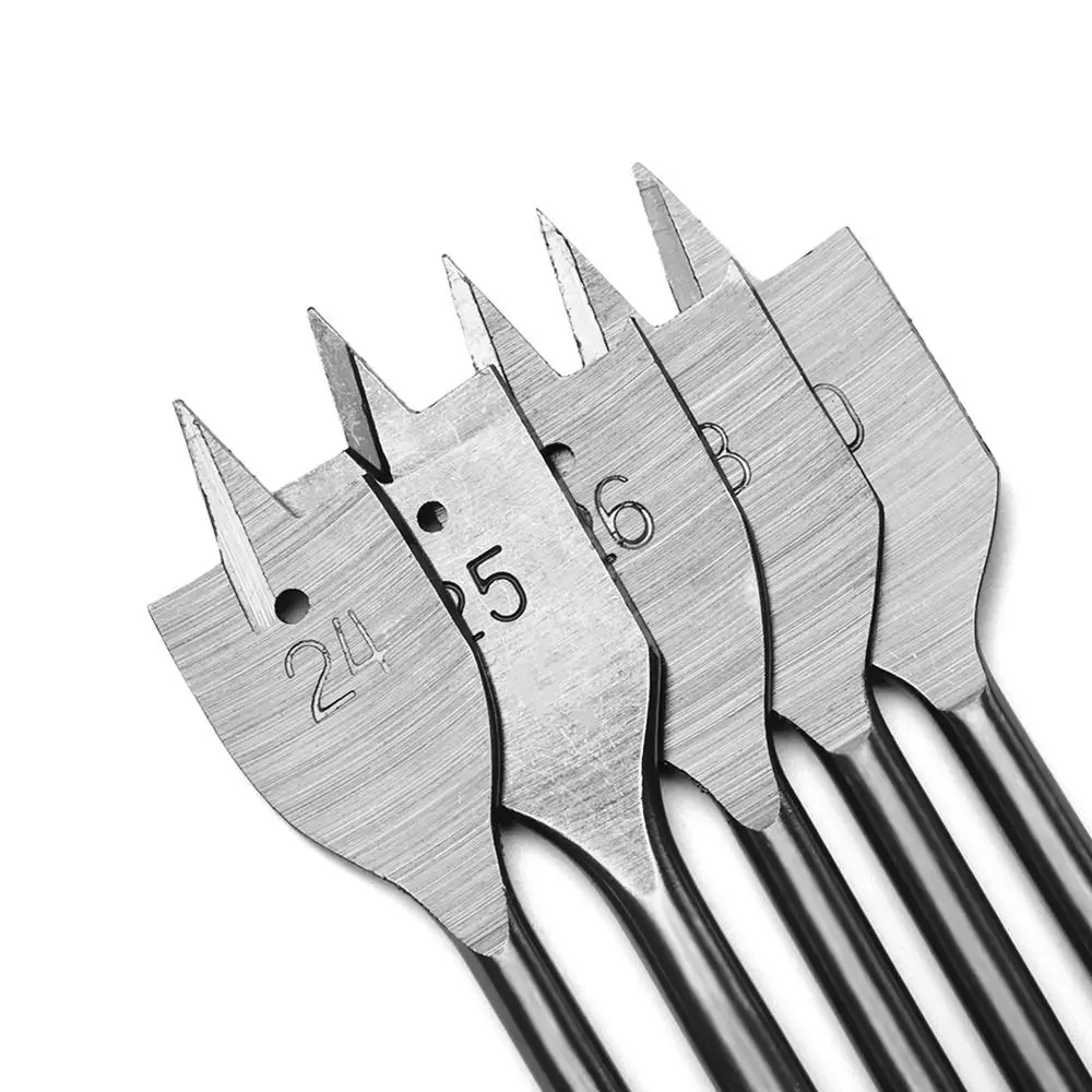 고탄소강 목재 플랫 드릴 세트, 목공 스페이드 드릴 비트, 내구성 목공 도구, 6-50mm, 1 개