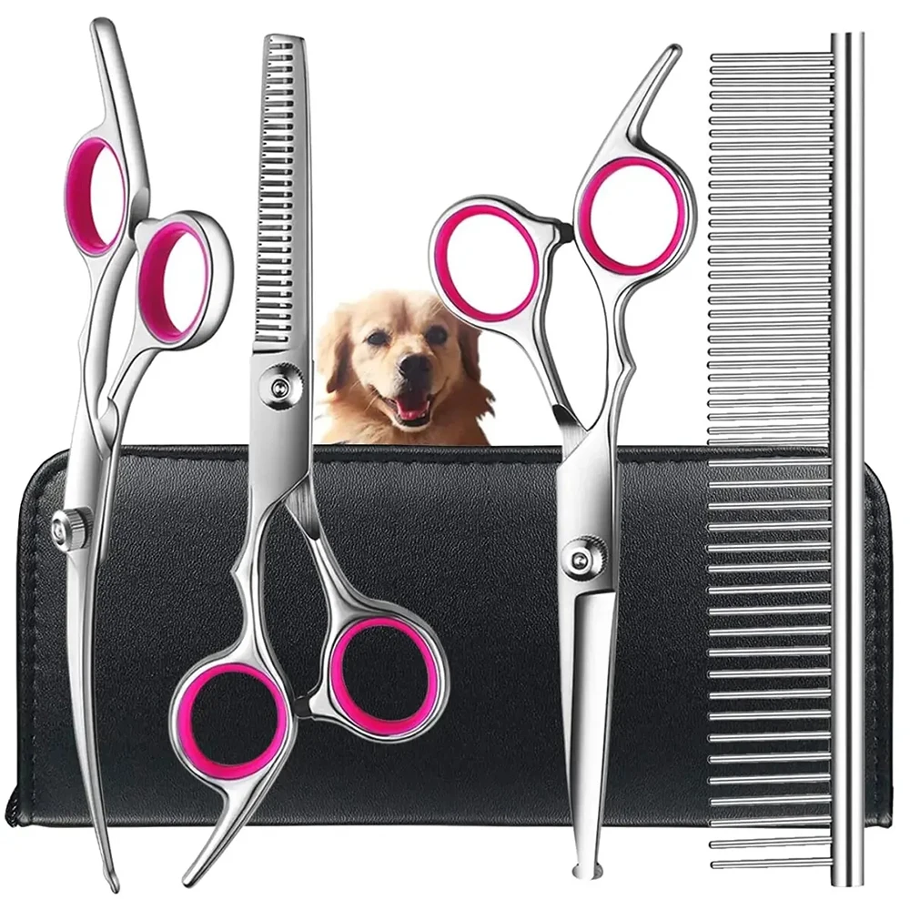 Dog Grooming Scissors Dog Grooming Scissors Kit Professional with Safety Round Tips For Dogs Cat Pet At Home