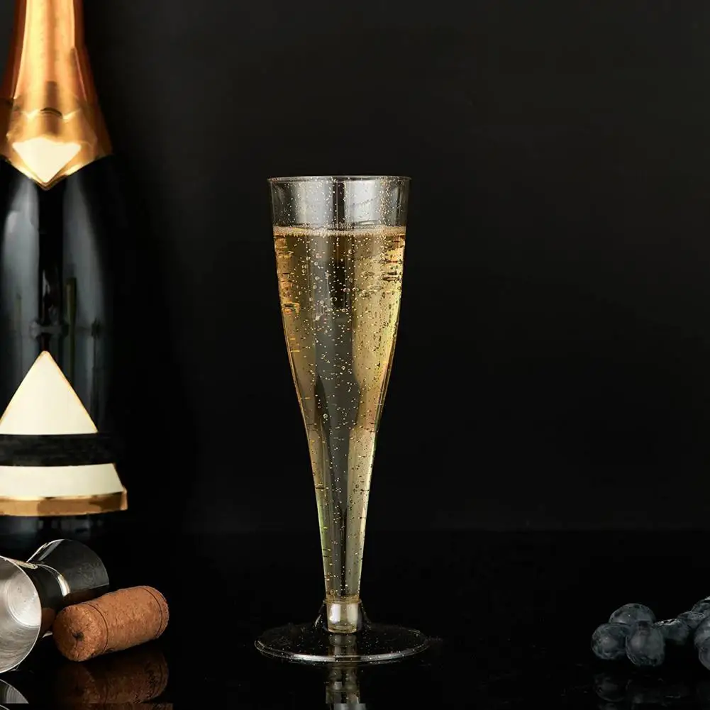 10pcs 4.5OZ Golden Silver Disposable Cocktails Goblet Champagne Cup Red Wine Glasses Wedding Birthday Kitchen Party Beverage Cup