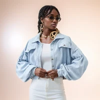 2024 Spring Corduroy Coat Overcoat Vintage Single Breasted Outwear Fashion Pocket Tops Casual Lantern Sleeve Women Jackets 18047