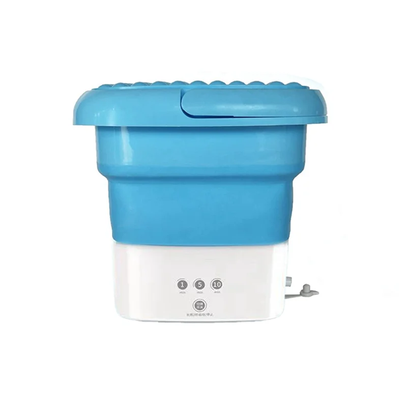 

Blue Portable Travel Washing Machine, Mini Folding Washing Machine Combo with Small Collapsible Drain Basket UK Plug