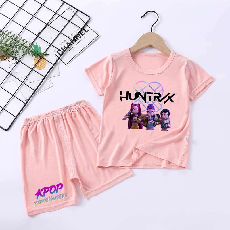 DDemon Pop HHunters Pyjama Set Für Mädchen - K-pop Anime Schlafanzug Winter Edition | Langarm & Lange Hose
