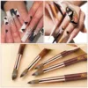 UsiDaer Kolinsky Nail Brush Acrylic with Red Round Wooden Handle and 100% Kolinsky Sable Hair for Crystal UV Gel Painting 5