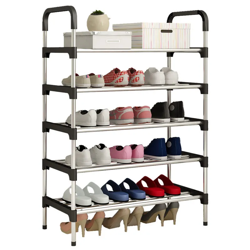 3/4/5/6 Layers Stainless Steel Shoe Rack Multi-layer Shoes Cabinet Storage Organizer Living Room Bedroom Space Saving Shoes Rack
