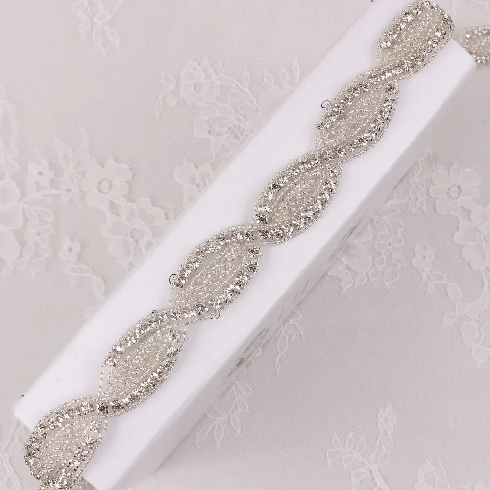 

(10yards) Wholesale Iron on Sewing Crystal Bridal Wedding Sash Beaded Rhinestone Appliques Trimming Glass Rhinestones