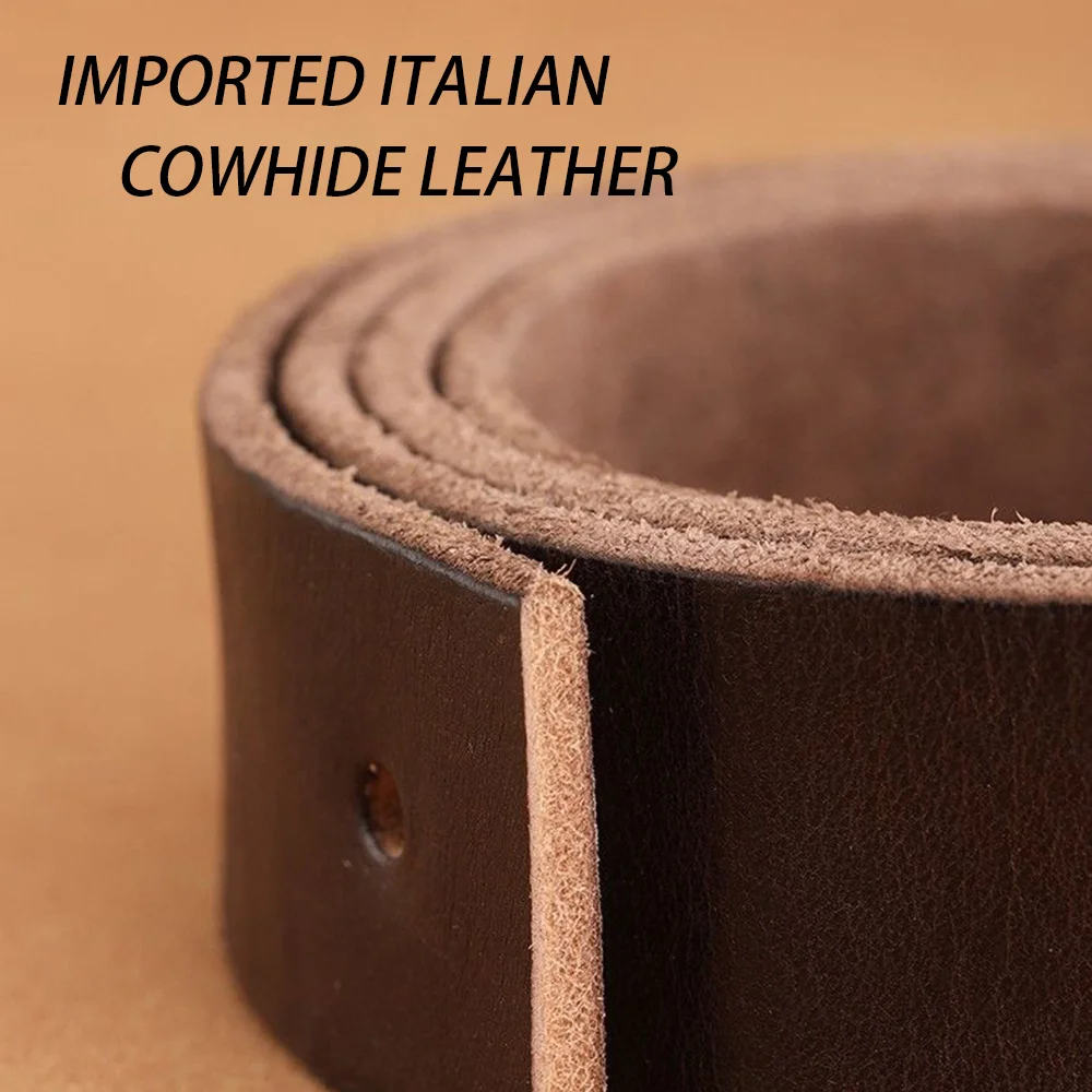 Men's Durable Genuine Leather Belt with Adjustable Pin Buckle for Business & Casual Wear