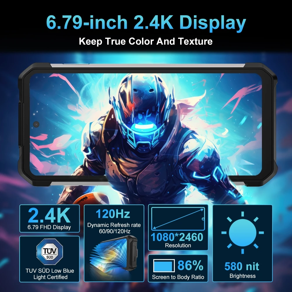 Unihertz 8849 Tank 2 Pro Rugged Phone 12GB+512GB Night Vision Projector 6.79 "FHD Android 14 100MP 23800mAh 4G Smartphone 6