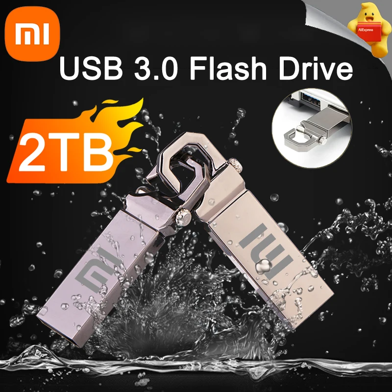 thumbnail image 1 of Memoria USB Mini USB de 2 TB de Xiaomi, unidad flash USB tipo C, alta velocidad, USB 3,0, resistente al agua, memoria USB de metal, 1 of 4