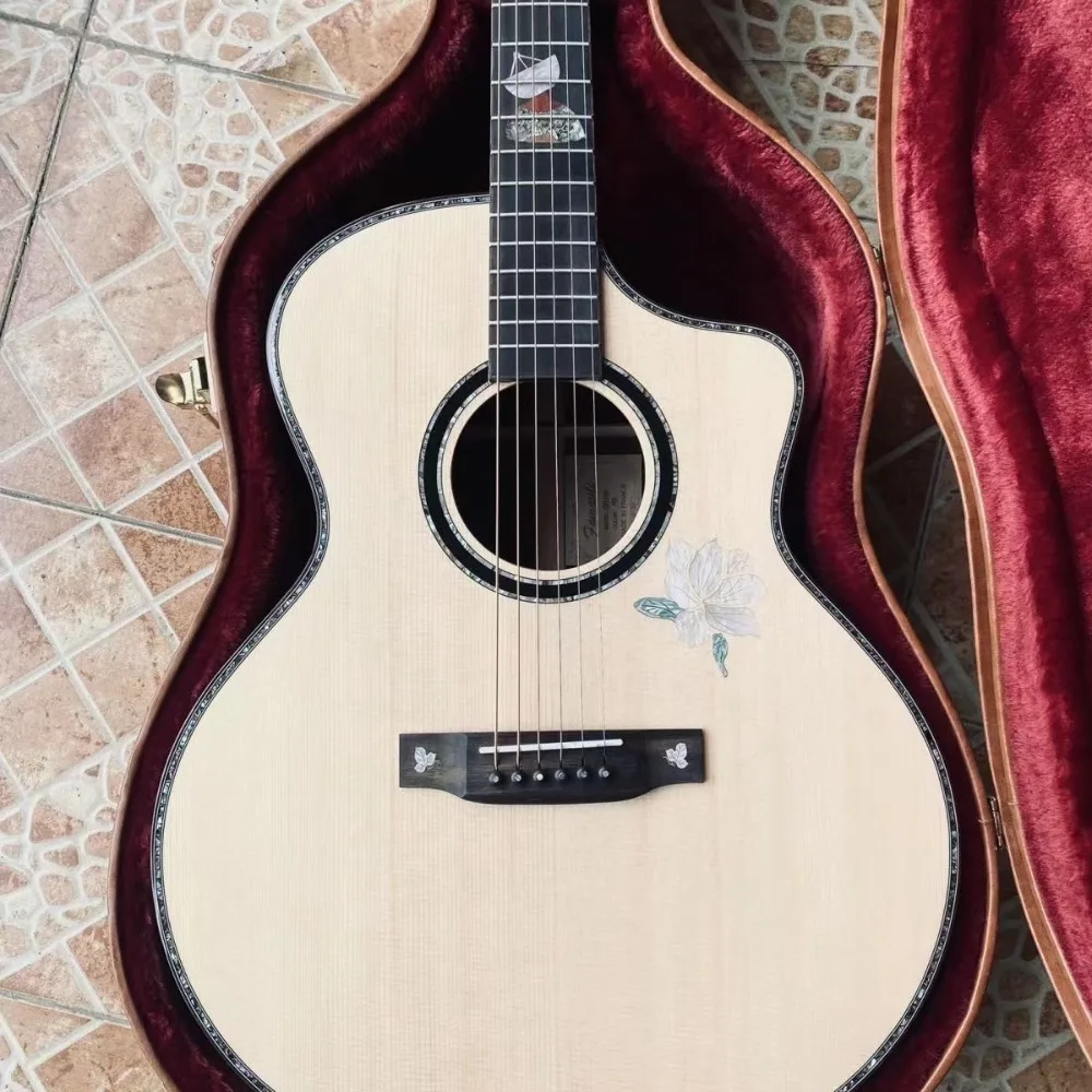 

Ten Thousand Rosewood Full Single Guitar Single King 41 Inch Full Single Board Folk Acoustic Guitar Plus Vibration Electric Box