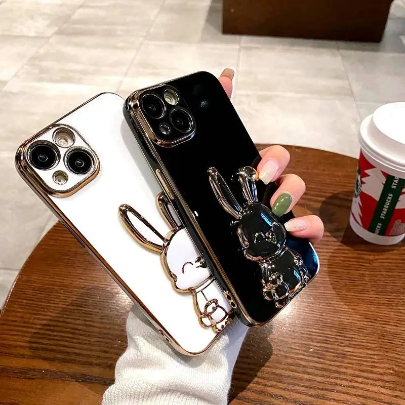 Rabbit Holder Stand Soft Phone Case - Cute and Functional Design