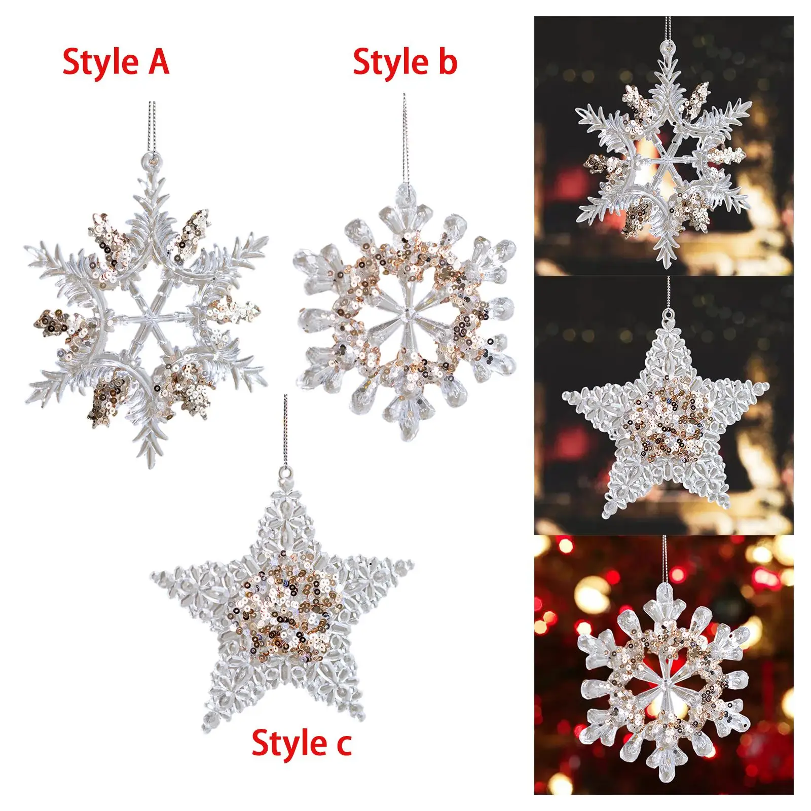 

Подвески со снежинками Рождественская елка DIY, Рождественское украшение для праздничного дома