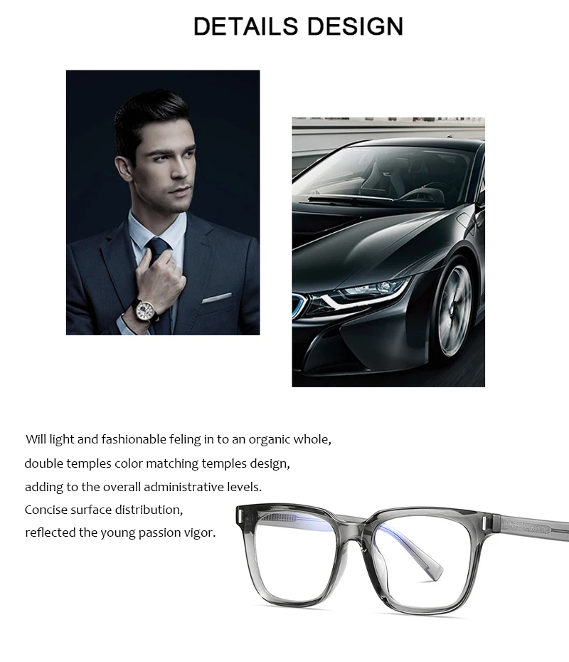 SZTZX Mode Photochrome Anti Blau Licht Blockieren Lesebrille für Frauen Männer Myopie Hyperopie Rezept Optische Brillen – Detail 7