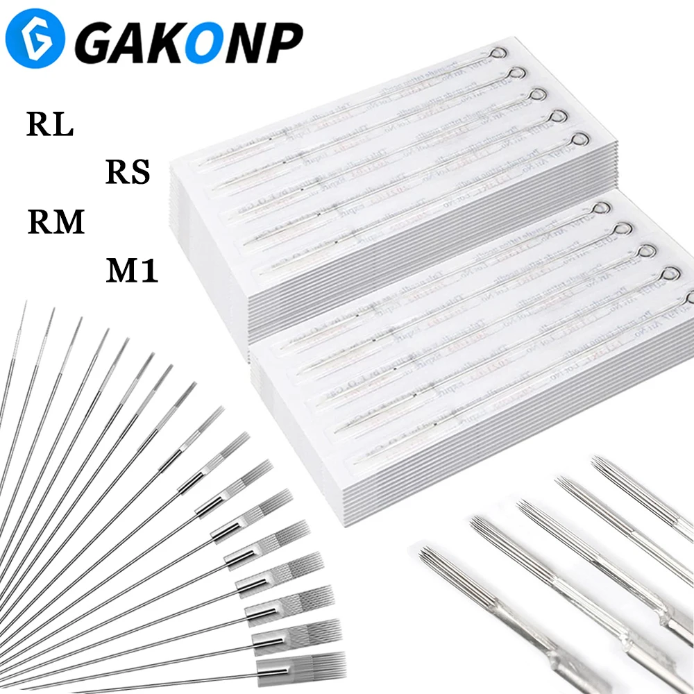 5/10/20/50pcs Disposable Tattoo Needles 0.35mm RL RS RM M1 Sterilized Tattoo Needles for Tattoo Machine Permanent Makeup Supply tattoo needle tip 50pcs box rt m ft r dt sterile tattoo yellow plastic disposable short tattoo needles tips nozzle