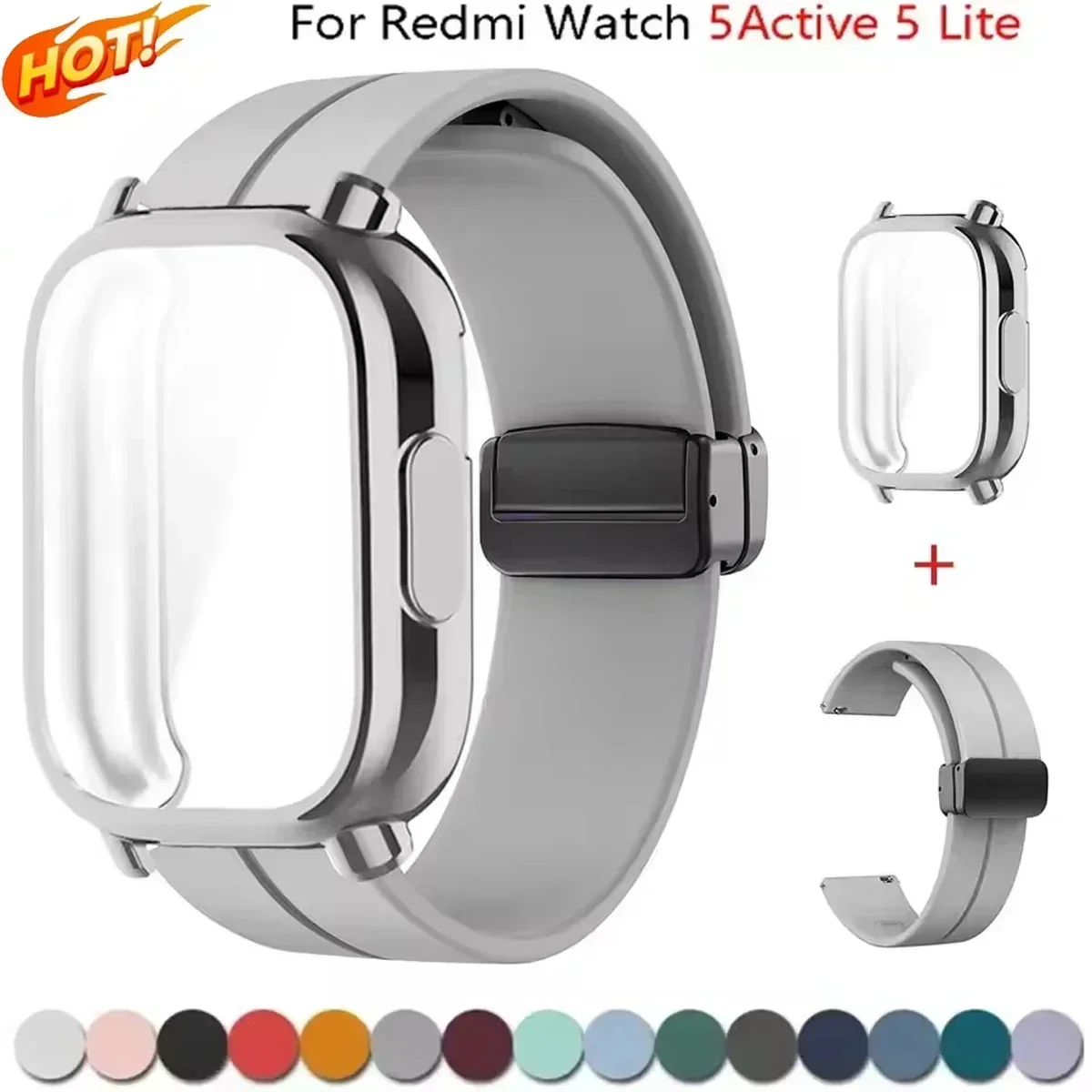 Silicone Magnetic Smart Watch Strap and Protective Case