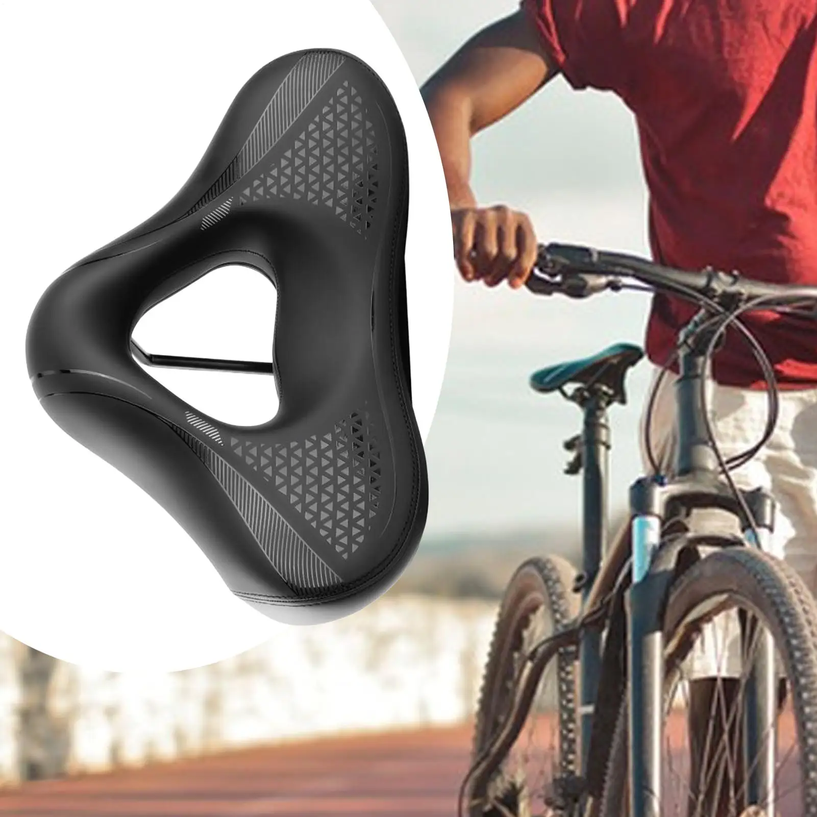 Seat Cushion For Cycling Shock Absorbing All-Weather Hollow-out Bike Cycling Seat Cushion For Commuting Touring Long-Distance