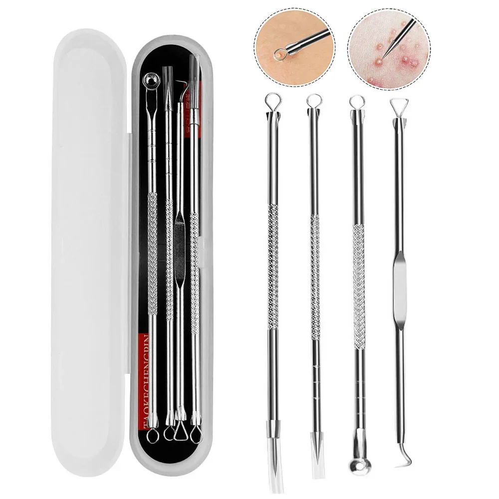 Acne Remover 4/8PCS Acne Blackhead Comedone Black Spot Pimple Blemish Remover Skin Care Women Beauty Acne Treatment Pore Cleanser Needle Hook