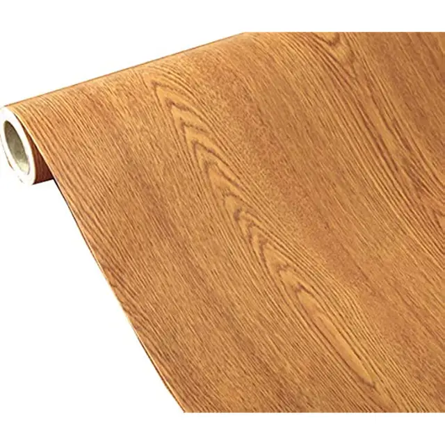 ไม้ Grain Peel และ Stick วอลล์เปเปอร์กันน้ำกันน้ำสติ๊กเกอร์แปะผนังเคาน์เตอร์กระดาษ Funitures ตกแต่งสติกเกอร์ไวนิล 1