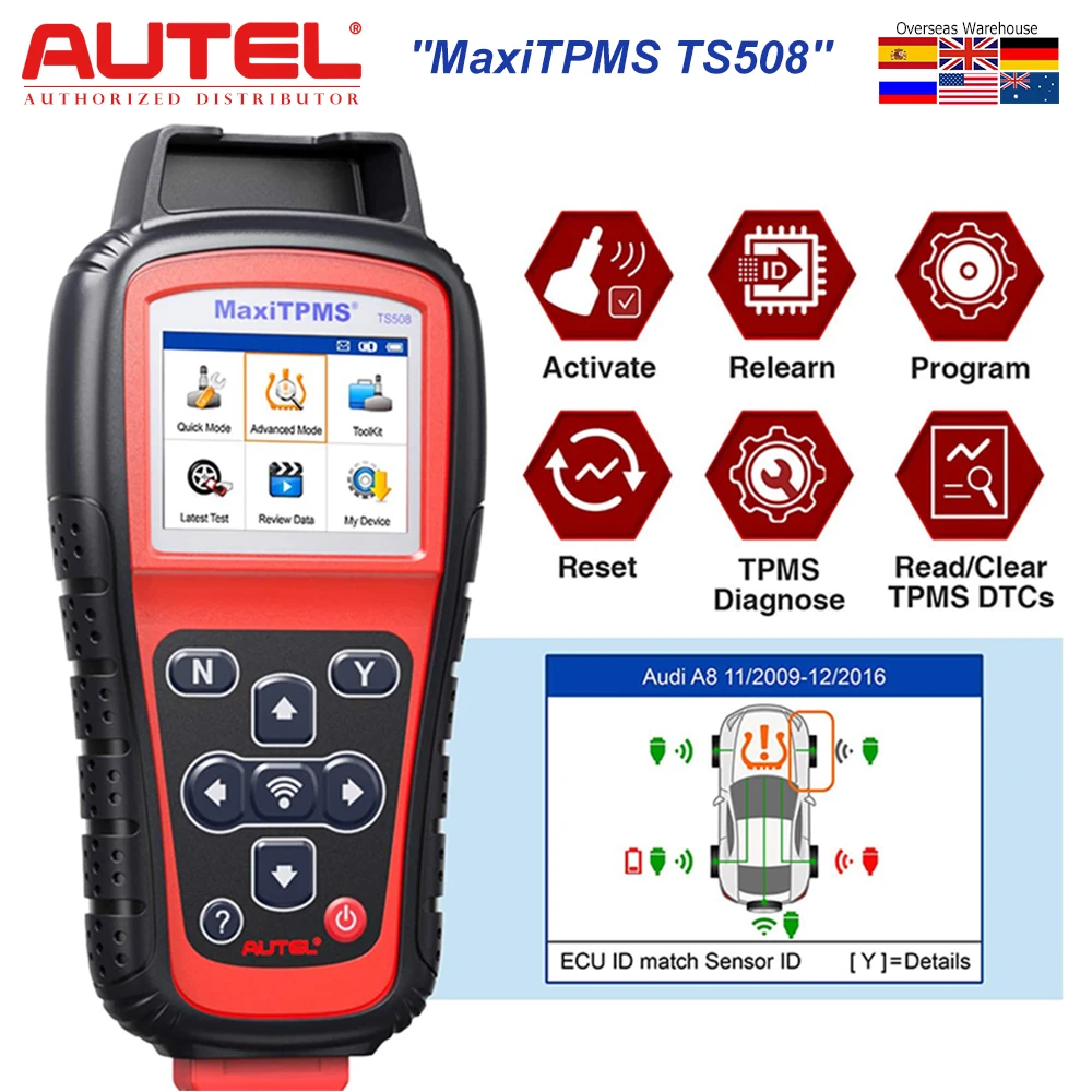 auto battery charger Autel MaxiTPMS TS508 TPMS Code Reader Tire System OBD2 Diagnostic Tool TPMS MX-Sensor Programing Programmer Lifetime Free Update car battery charger price