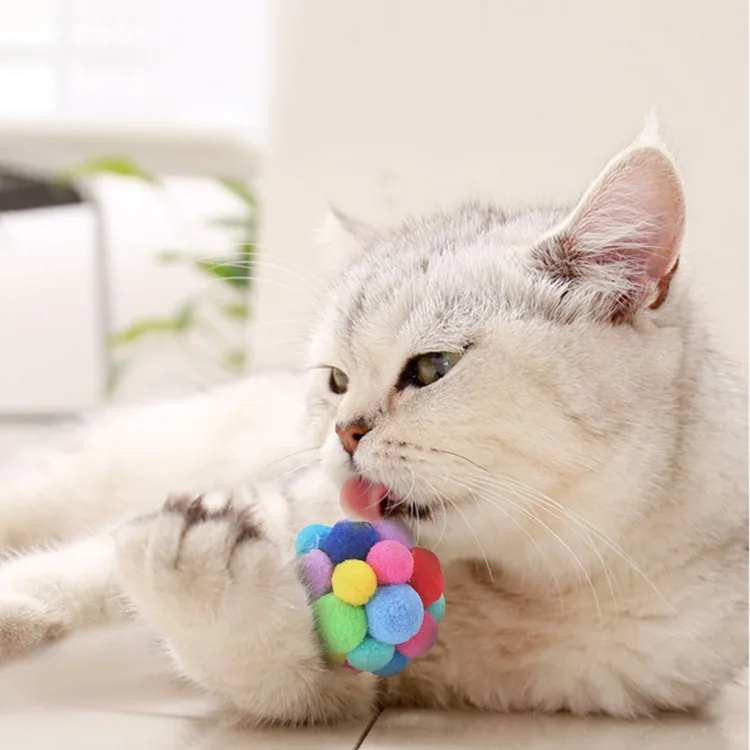 

Cat Interactive Toy Cat Toy Balls Mouse Cage Toys Plush Artificial Colorful Cat Teaser Toy Pet Supplies Interactive Plush Toy