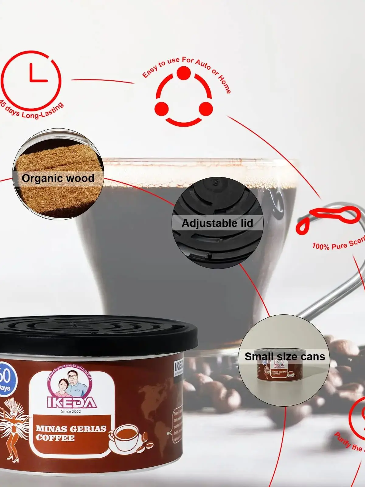 Car Air Freshener 12 kinds Scent Organic Cans Odor Eliminator Essential Long-Lasting Strong Fragrance For Home