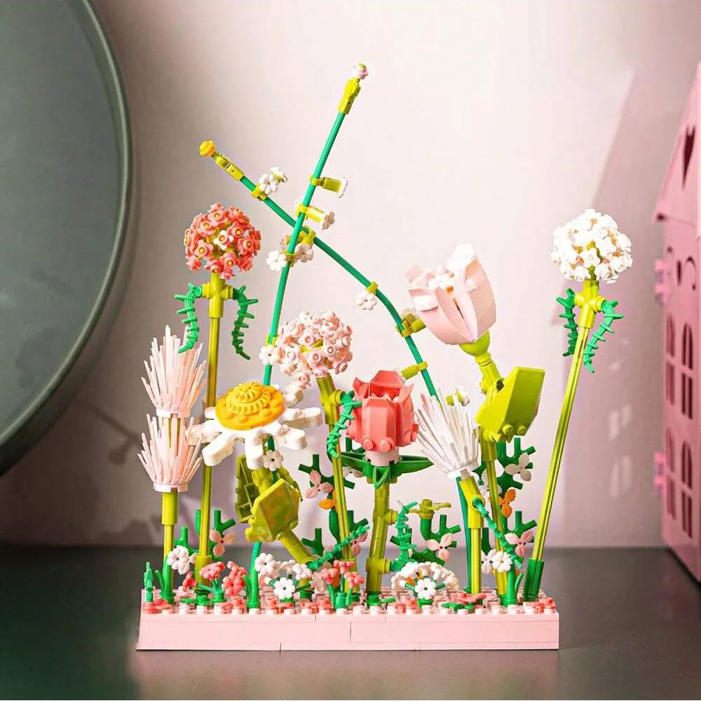 Flower Blocks Bonsai Plant Model Bricks Home Decoration Toy