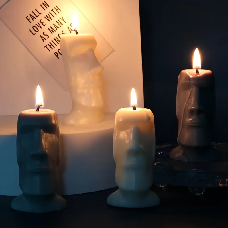 Silicone Candle Mold DIY Easter Island Giant Candle Aromatherapy Mold