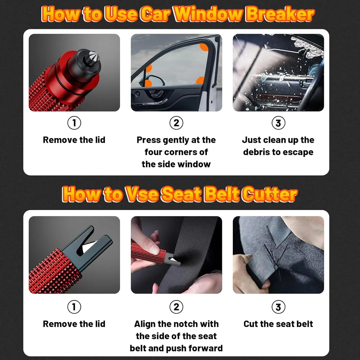 Multifunctional Car Safety Hammer Tool for Emergency Escape