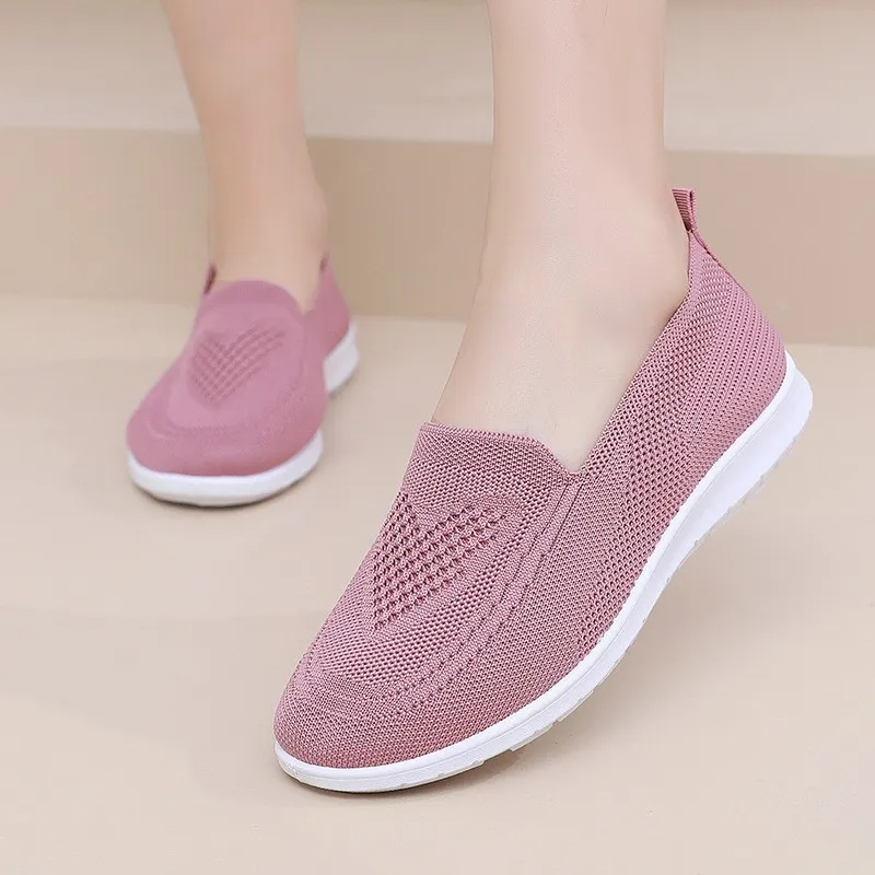 Crestar Leisure Flats Shoes For Women Summer New Hollowing Breathable Outdoor Walking Shoes Comfortable Soft Slip On Mesh Shoes 2
