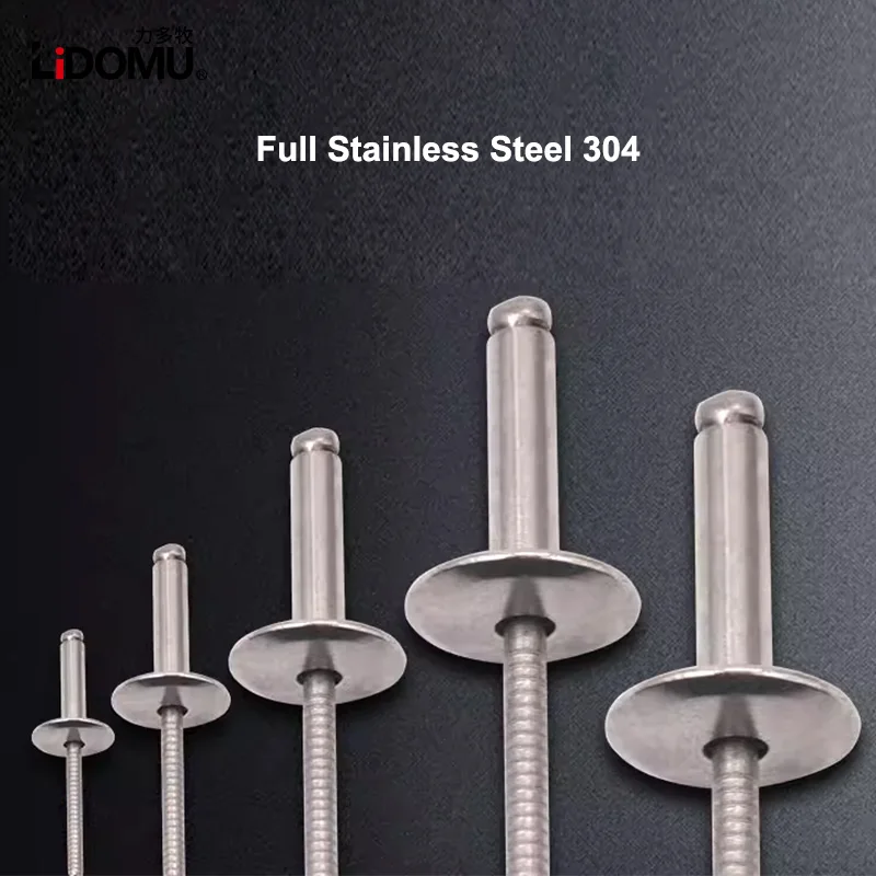 Full Stainless Steel Flange Dome Head Blind Rivets 30/50Pcs rivets and fasteners,rivets and screws