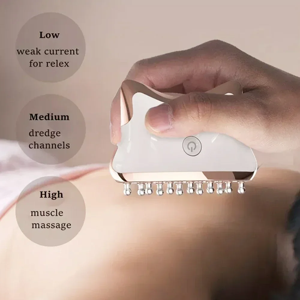 Electric Guasha Instrument Meridian Instrument Facial Guasha Massager EMS Micro Current Plate Home Beauty