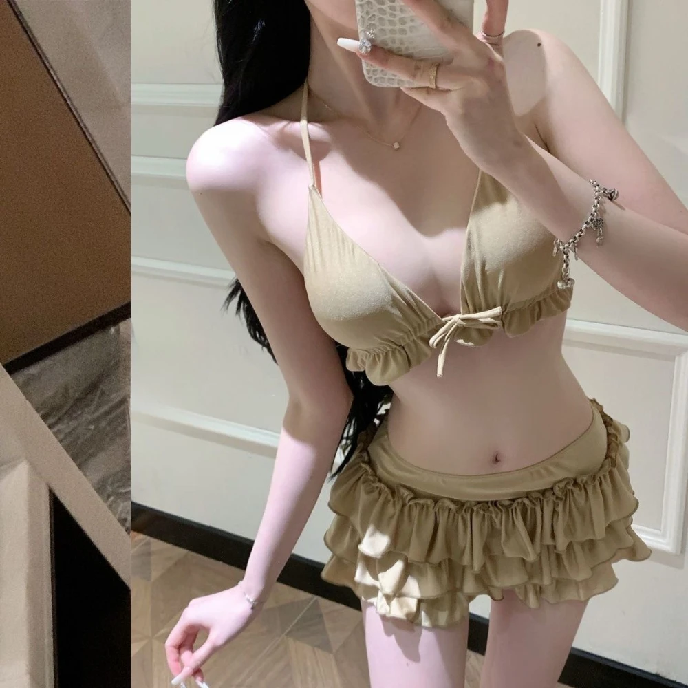 Y2k Harajuku Bikini Sweet Dot 2 Piece Elegant Slim Swimsuit 2000s Swimwear Vintage Beachwear Beach Party Style Swimsuit Women 3