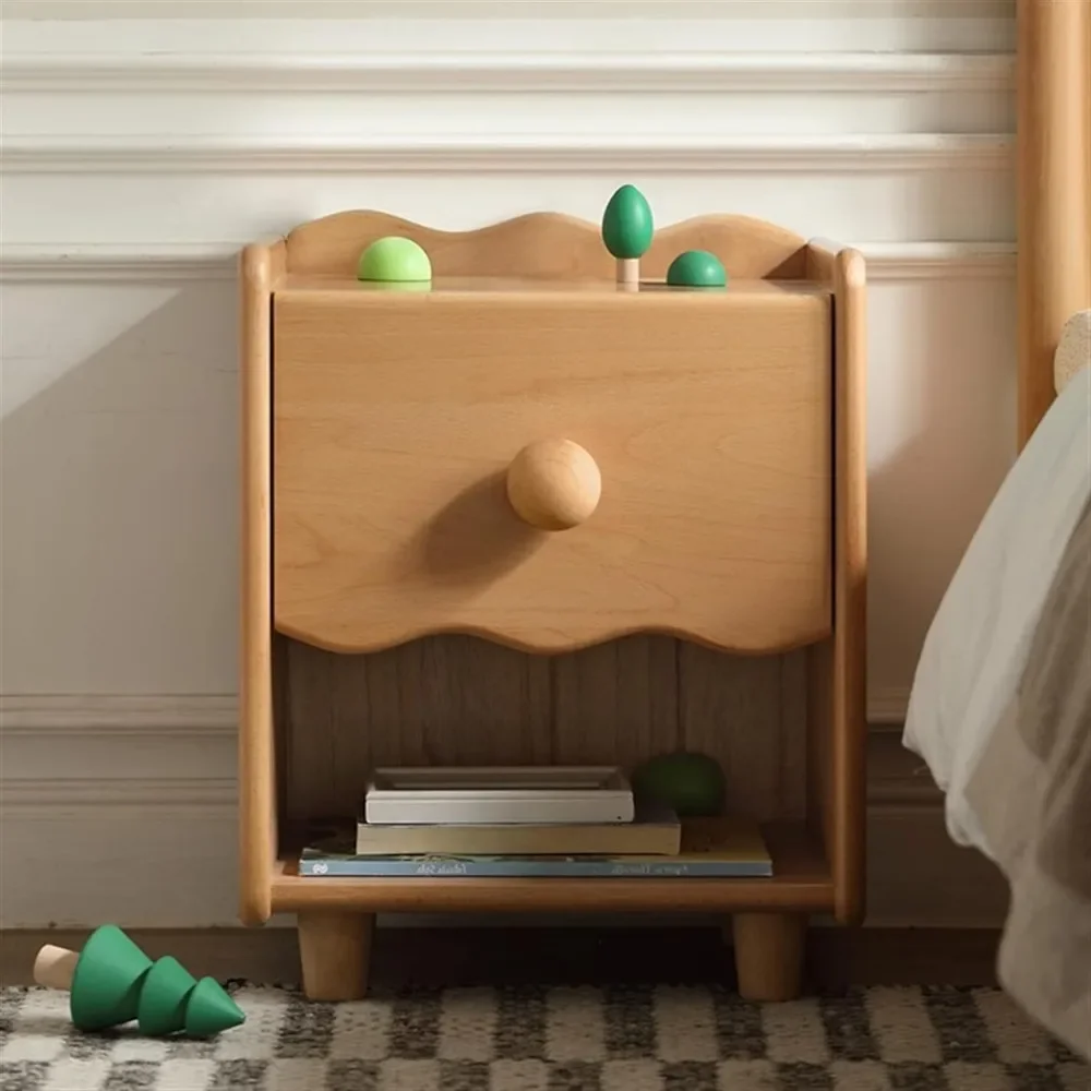 Children's bedside table, wooden modern bedroom mini storage cabinet, children's bedside table,