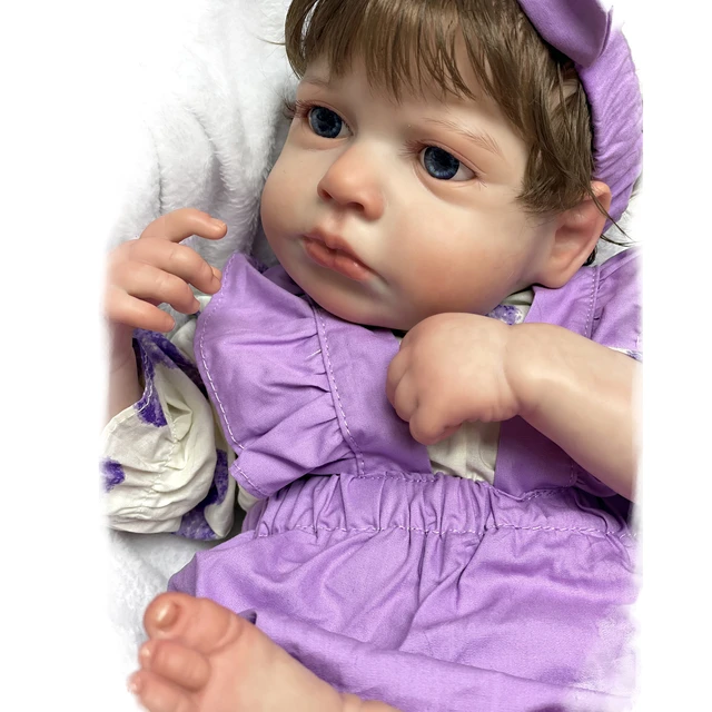 Poupée Reborn réaliste pour bébé fille, jouet fait à la main, corps doux,  yeux ouverts, cadeau pour fille, 50cm/19 pouces - AliExpress