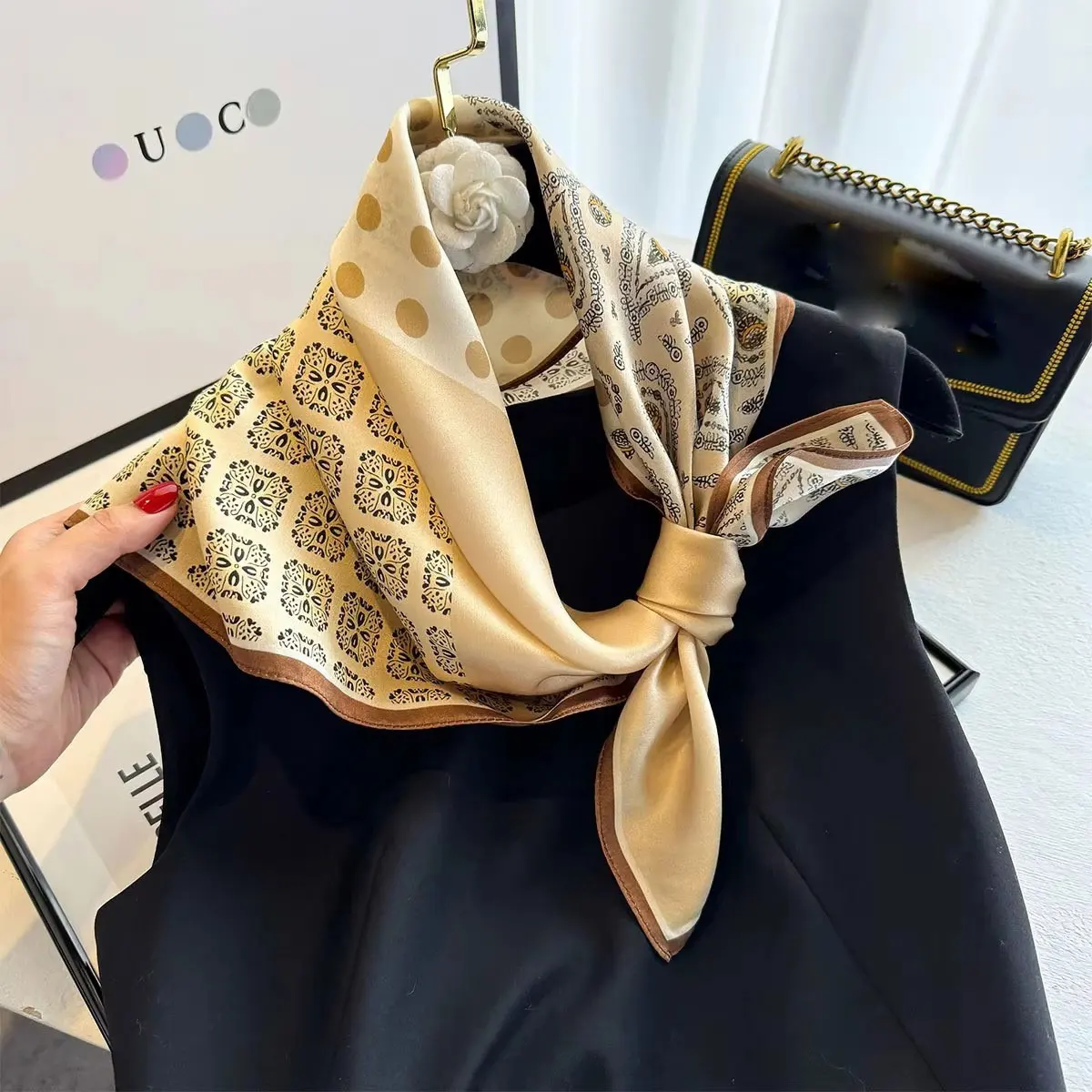 100% Mulberry Silk Square Scarf for Women