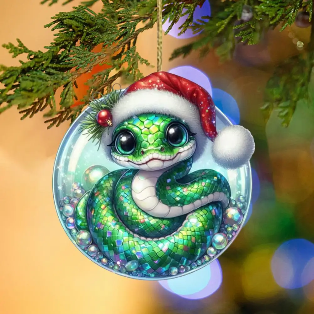 Whimsical Snake Decor Christmas Snake Decoration Festive Christmas Ornament Set Acrylic Cartoon Pendant for Tree for Home ornament crafts miniature ornament simulation snake figurine