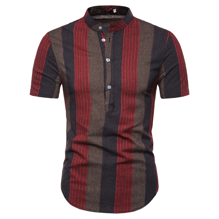 

cotton leopard shirt large size cotton short-sleeved casual young men's shirt