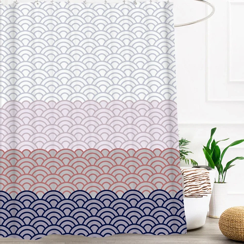 

Занавеска для душа с геометрическим принтом для ванной комнаты с крючком, водонепроницаемые занавески из полиэстера с 3d-мраморным узором и шестигранниками для ванной комнаты