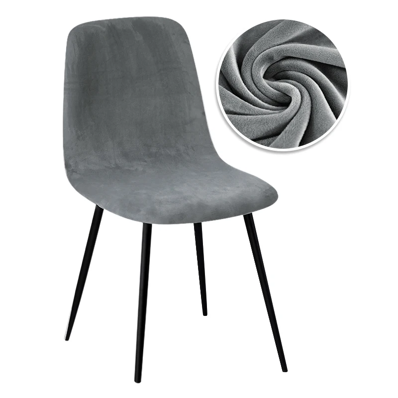 Elegant Velvet & Jacquard Stretch Chair Covers - Short Back Dining and Bar Seat Covers for Home, Hotel, or Wedding Events