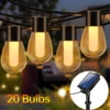 Solar Outdoor String Lights USB Charge Waterproof S14 Edison Led Bulbs Shatterproof Solar Hanging Light With 8/35 Modes Remote 1