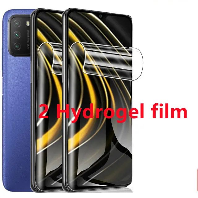 6-in-1 Hydrogel Film for Xiaomi Poco X3 Pro F3 M3 GT Screen Protectors for Redmi Note 10 9 Pro 10s 9T 9S 8T 5G Camera Lens Film 2 Hydrogel Film
