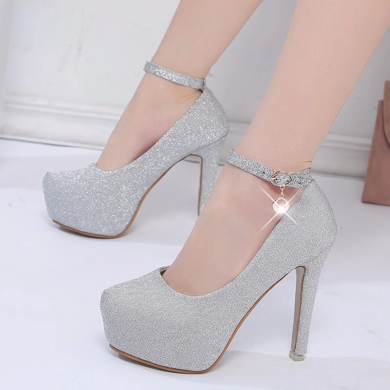 silver platform shoes for wedding