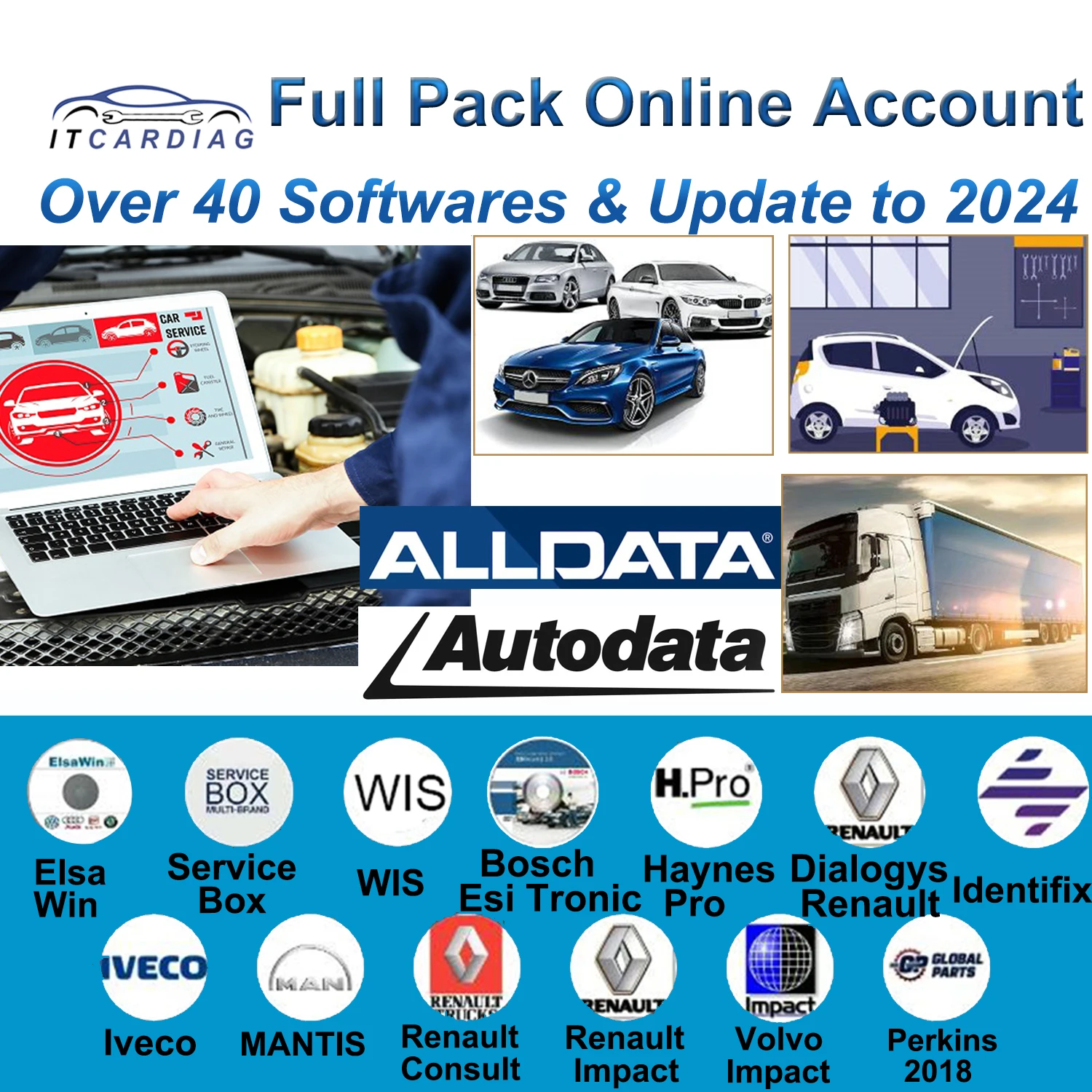2024 Full Pack Online Account for Autodata Alldata All Data Identifix