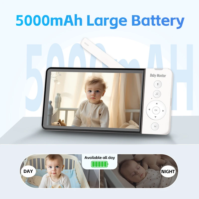 Multifunction Wireless Video Baby Monitor With Lullabies Auto Night Vision Two Way Intercom Temperature Monitoring Babysitter baby monitor camera
