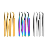 1 Pcs Eyelashes Tweezers Stainless Steel Superhard Tweezers High Precision Anti-static Tweezers for Eyelash Extensions 1